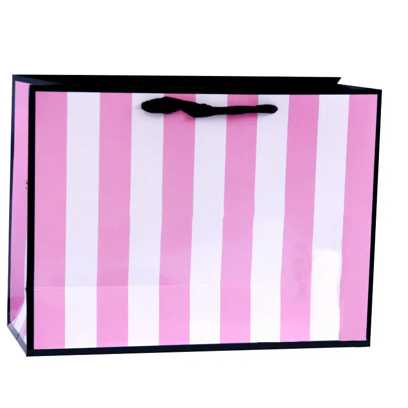컬러 스트립 선물 포장 쇼핑 가방 + 상자 의류 란제리 쇼핑 가방 사용자 정의 지원