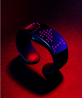 Bracelet LED programmable Bracelet lumineux rechargeable Message personnalisé Bluetooth pour la fête de Noël d'Halloween