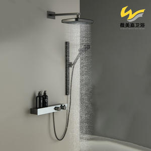 Vimijia Luxury All-Copper 520mm Concealed Digital Display Thermostatic Three-Function Handheld Hot Cold Top Faucet <b>Bath</b> Shower - Product Image 4