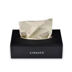 制造带磁性底部的丙烯酸纸巾分配器盒矩形黑色丙烯酸餐巾纸盒支架
