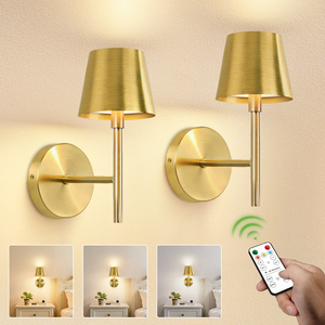 Lámpara <span class=keywords><strong>de</strong></span> Pared Recargable, Moderna, Regulable, <span class=keywords><strong>de</strong></span> Metal Dorado, con Batería <span class=keywords><strong>de</strong></span> 5200mAh, para Sala <span class=keywords><strong>de</strong></span> Estar, Dormitorio, Interior - Product Image 2