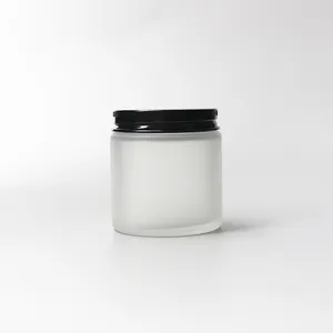 Cylinder Empty 4oz Frosted Lantern Glass Holders Candle Jar with Lid for Candle Making