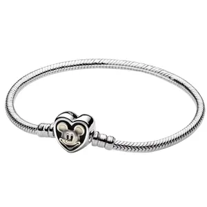 Pulsera <span class=keywords><strong>de</strong></span> Hueso <span class=keywords><strong>de</strong></span> Serpiente DIY con Dijes <span class=keywords><strong>de</strong></span> Zirconia y Tungsteno <span class=keywords><strong>de</strong></span> <span class=keywords><strong>Disney</strong></span> Winnie the Pooh y Mickey Mouse, Joyería <span class=keywords><strong>de</strong></span> Lujo para Mujer - Product Image 3