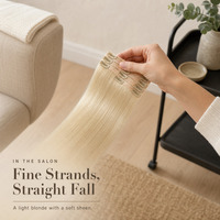 Extensions de cheveux blond clair lisses à clipser avec pinces métalliques fixes pour coiffure de mariée