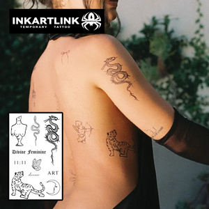 INKARTLINK - <span class=keywords><strong>Pegatinas</strong></span> de Tatuajes Temporales <span class=keywords><strong>para</strong></span> el Cuerpo, Diseño de Dragón Venus, Resistentes al Agua, Ecológicas, Duran 15 Días, Paquete al por Mayor - Product Image 2