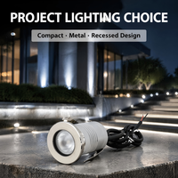 Mini projecteur LED encastré IP67 1W DC12V DC24V pour extérieur avec pinces à ressort pour jardin, terrasse, escalier, allée
