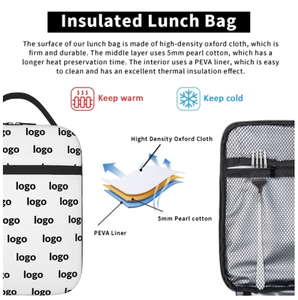 Sac à lunch isotherme en polyester personnalisé, sac isotherme portable pour le travail, l'école, les pique-niques et les voyages - Product Image 4