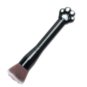 Nouveau pinceau de maquillage plat personnalisé noir et rose pour le visage, pinceau de maquillage facial personnalisé, pinceaux de fond de teint denses - Product Image 6
