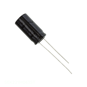 Condensador Original SEK221M063ST de Aluminio de 220 uF, 20%, 63V, Tipo RADIAL TH, para Montaje a Través de Orificio - Product Image 1