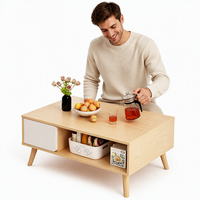 Table basse moderne extensible en bois massif pour salon et chambre - Meubles de maison