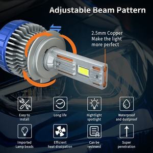 Sistema de Iluminación Automotriz, Precio de Fábrica, Súper Brillante, 12v 24v 16000lm N8, Luz para Auto 9005 9006 H7 H4, Faro LED - Product Image 6