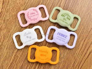 Chó nhận dạng thẻ Silicone ID <span class=keywords><strong>tag</strong></span> khắc nhãn thép không gỉ khắc với mã <span class=keywords><strong>QR</strong></span> tấm nhận dạng thẻ không khí - Product Image 6