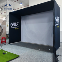 Projecteur de simulateur de golf personnalisé Cage de tir d'entraînement de golf Simulateur d'entraînement de golf d'intérieur Boîtier de projection à cadre en acier