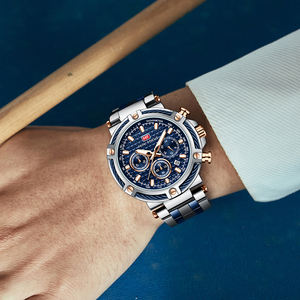 <span class=keywords><strong>Mini</strong></span> <span class=keywords><strong>Focus</strong></span> MF0470G <span class=keywords><strong>MF</strong></span> 0470 <span class=keywords><strong>Reloj</strong></span> de pulsera de cuarzo Cronógrafo resistente al agua de acero inoxidable Manos luminosas Relojes de lujo para hombres - Product Image 4