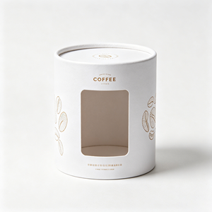 Recyclable Cylindrical Packaging With Transparent <b>Window</b> Custom Made For Coffee Bean Retail Display And Gift Pack - Product Image 6