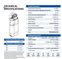 Pince rotative électrique compacte DH Robotics RGIC-35-12, force 13-35N, course 12mm, servo Plug & Play, 24VDC, aluminium, industrielle