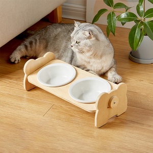 Étagère en bois inclinable de luxe, pour animaux domestiques, grand bol en céramique <span class=keywords><strong>Anti</strong></span>-<span class=keywords><strong>fourmi</strong></span>, surélevé, pour chiens et chats, vente en gros, - Product Image 6
