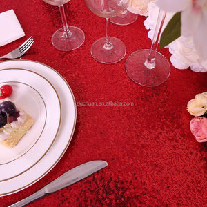 Khăn Trải Bàn Sequin Tròn Sáng Bóng Khăn Trải Bàn Sequin Bán Buôn Khăn Trải Bàn Sequin Đỏ - Product Image 5