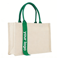 Sac fourre-tout en coton structuré à multiples poches intérieures, impression par transfert thermique OEM, renforcé, haute résistance, fournisseur de cadeaux d'entreprise en gros