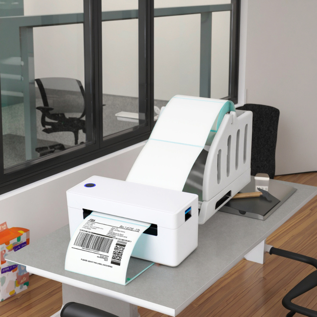 GTCODESTAR Portable Desktop Thermal Barcode Label Printer Stock 4x6 Sticker Roll Wireless USB With Stand for Shipping