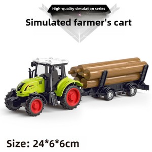 Modellino in Plastica Scala 1:5 Trattore Agricolo a Inerzia con Carro, Giocattolo per Bambini da 0-24 Mesi - Product Image 5