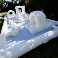 Promotion : Combo Château Gonflable Extérieur avec Toboggan Aquatique en PVC 0,55 mm – Portable pour Usage Commercial Intérieur/Extérieur et Location