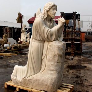 Estatua de Jesucristo Resucitado en Mármol Blanco para Decoración de Jardín - Product Image 6