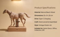 Ornement de cheval automatique en bois massif fait main Jhisen, cadeau d'entreprise pour anniversaire et Noël, décoration de bureau et de maison