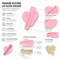 Support de Rouge à Lèvres en Silicone à Ventouse pour Téléphone, Étui à Gloss Personnalisable, Réutilisable, Vente en Gros, Cadeau