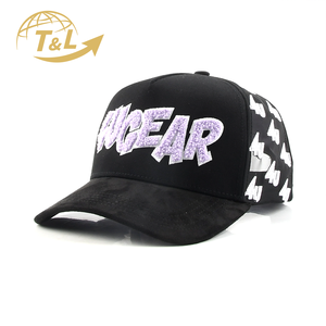 4UGEAR, venta al por mayor, Gorras, gorra de béisbol curvada, gorras Barbas con ala de ante negro, 5 paneles a Marco, gorras Dandy - Product Image 1