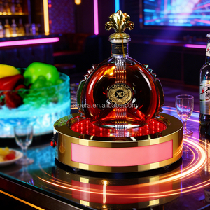 Luxury LED Infinite Abyss <b>Wine</b> Presenter, Golden Stainless Steel Luminous Stand for Bar VIP Bottle Service - Product Image 1