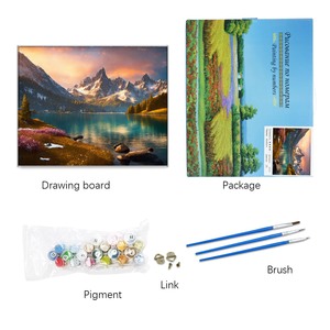 <span class=keywords><strong>Pintura</strong></span> por números al óleo Diy de paisaje Natural de montaña y lago para adultos, arte de pared para decoración del hogar - Product Image 1