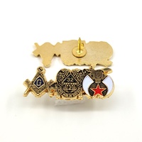 Freemason Kustom Enamel Pin Masonic Regalia Lapel Pin Mason Skotlandia Rite Shriner Lapel Pin