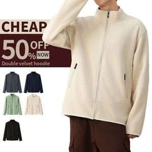 Pull en molleton zippé à col montant pour homme, sweat-shirt épais en tricot avec logo personnalisé imprimé et brodé – Vente en gros - Product Image 1