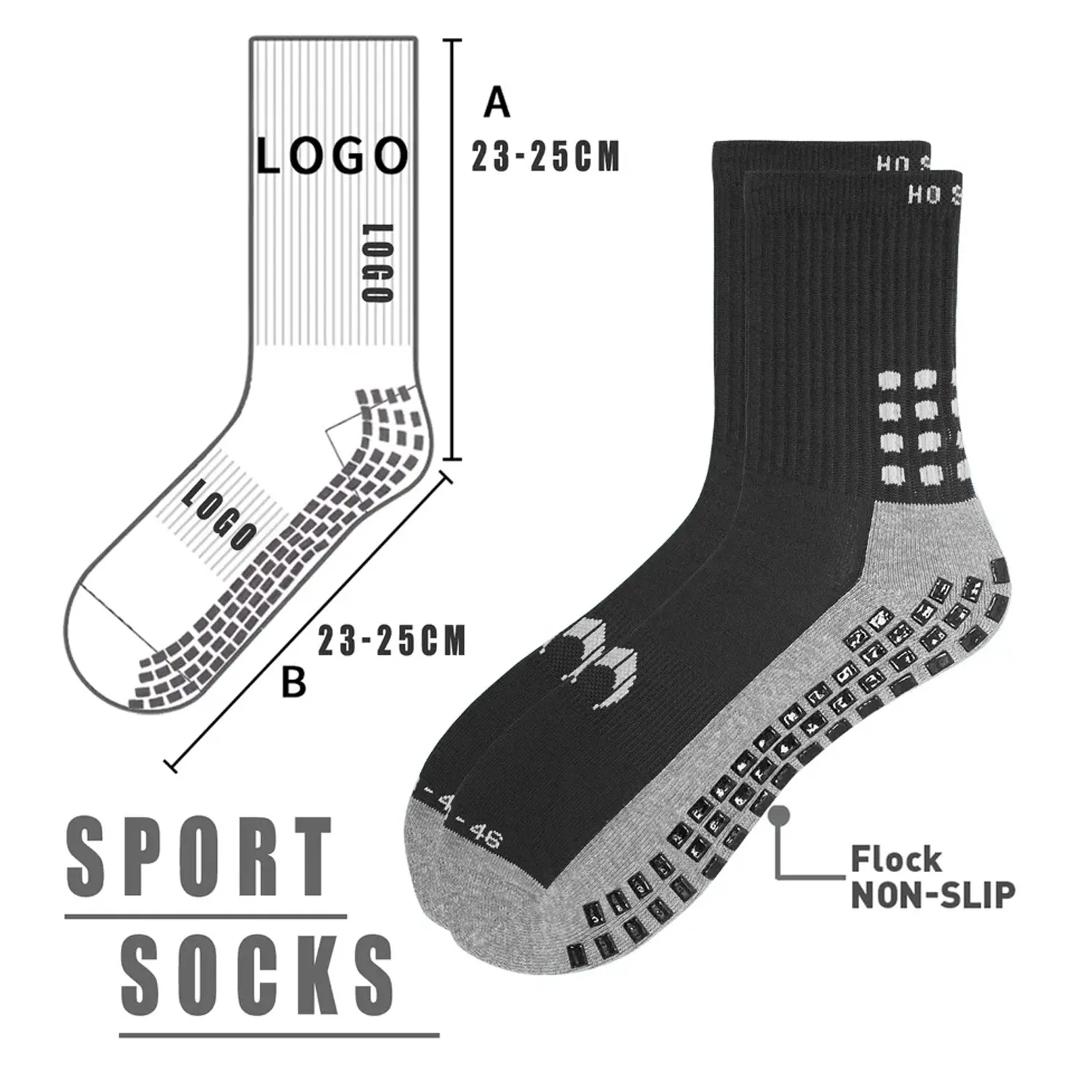 Tùy Chỉnh Logo Thiết Kế Phòng Tập Thể Dục Thể Thao Vớ Chống Trượt Vớ Không Trượt Bóng Đá Thể Thao Bóng Đá Grip Socks