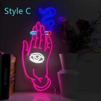 Enseigne néon LED publicitaire personnalisée, entièrement imprimée UV, étanche, alimentée par USB, pour la décoration de boutiques de tabac et de zones fumeurs