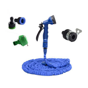 Tuyau d'arrosage extensible bleu de 7,6 m avec raccords ABS, tuyaux d'irrigation en polyéthylène, bobine en plastique avec sac OPP - Product Image 2