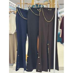 Pantalones de Mujer S6K-0089 con Cinco Bolsillos, Color Azul Marino, Detalle de Botones - Product Image 3