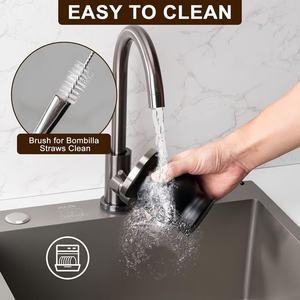 Tasse en acier inoxydable à double paroi isolée sous vide pour Yerba Maté, avec paille <span class=keywords><strong>plate</strong></span> et brosse de nettoyage, idéale pour les voyages - Vente en gros - Product Image 4