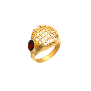 Anillo Solitario de Granate Rojo en Plata de Ley con Engaste de Garras, Hecho a Mano, Venta al por Mayor, Joyería de Piedras Preciosas, Chapado en Oro de 18k, de Moda, ¡Gran Demanda! - Product Image 1