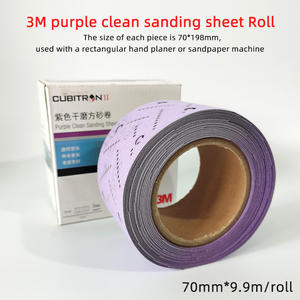 Rotolo di carta vetrata rettangolare viola <span class=keywords><strong>3M</strong></span> 70mm/9.9M, abrasivo a secco, attrezzi abrasivi, media grana, OEM 665410 - Product Image 2