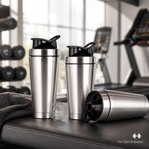 Nouvelle bouteille <span class=keywords><strong>shaker</strong></span> isotherme à double paroi en acier inoxydable de 25 oz pour le sport et la remise en forme avec mélangeur de protéines en poudre - Product Image 4