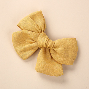 <strong>2026</strong> New Arrival Cotton Linen Baby Hair Bow Clip Solid <strong>Color</strong> Knot <strong>Hairpin</strong> for Infant Girls Daily Wear Photo Shoot - Product Image 6