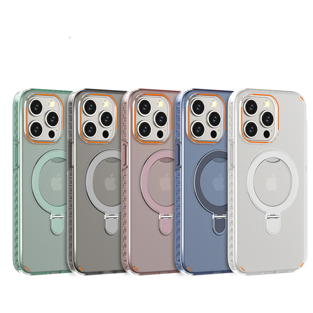 For iphone Shockproof armor Magnetic Matte case Cover for iphone 15 Stand case Magnetic