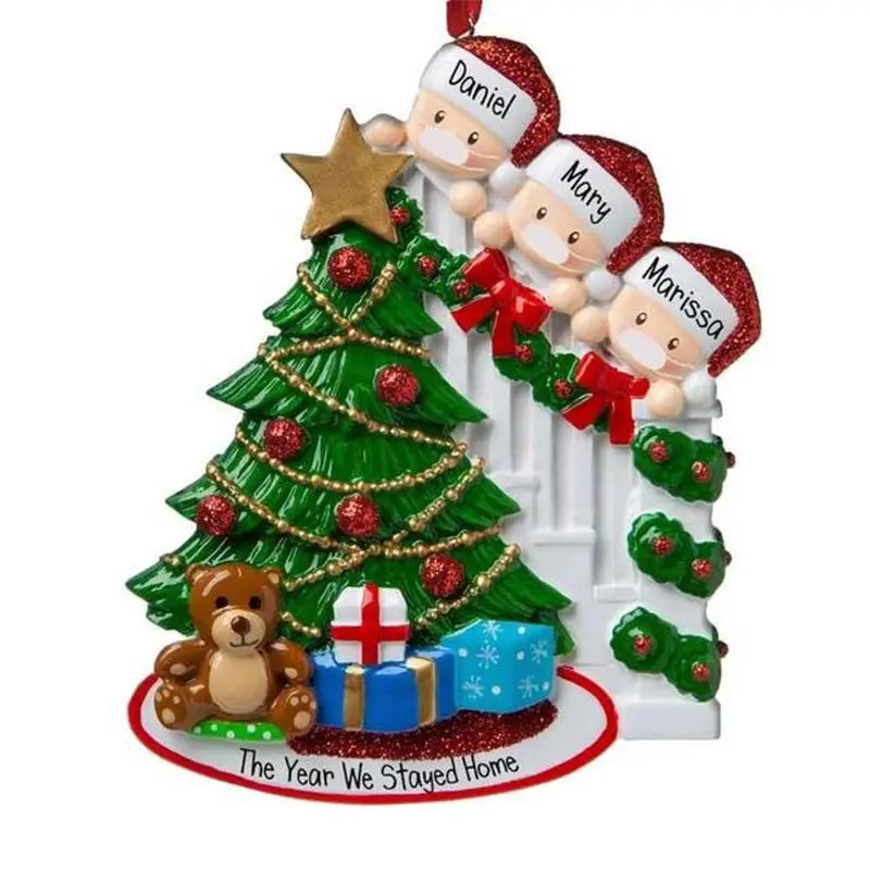 החג שמח עץ תליית מתנת קישוטי diy חג המולד קישוטי עם שמות