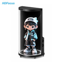 HDFocus Cabinet Holographique Circulaire de 75 Pouces, Affichage Holographique Semi-Circulaire, Signalisation Numérique 4K pour Publicité dans les Centres Commerciaux