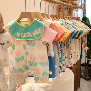 Abbigliamento estivo Casual per neonati in cotone per neonati e bambini piccoli con Design Jacquard a maniche corte sottile - Product Image 4