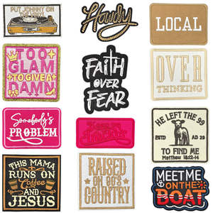 Patch en tissu de forme irrégulière personnalisable, motif religieux Jésus, lettres, broderie personnalisée pour chapeau/vêtements - Product Image 1