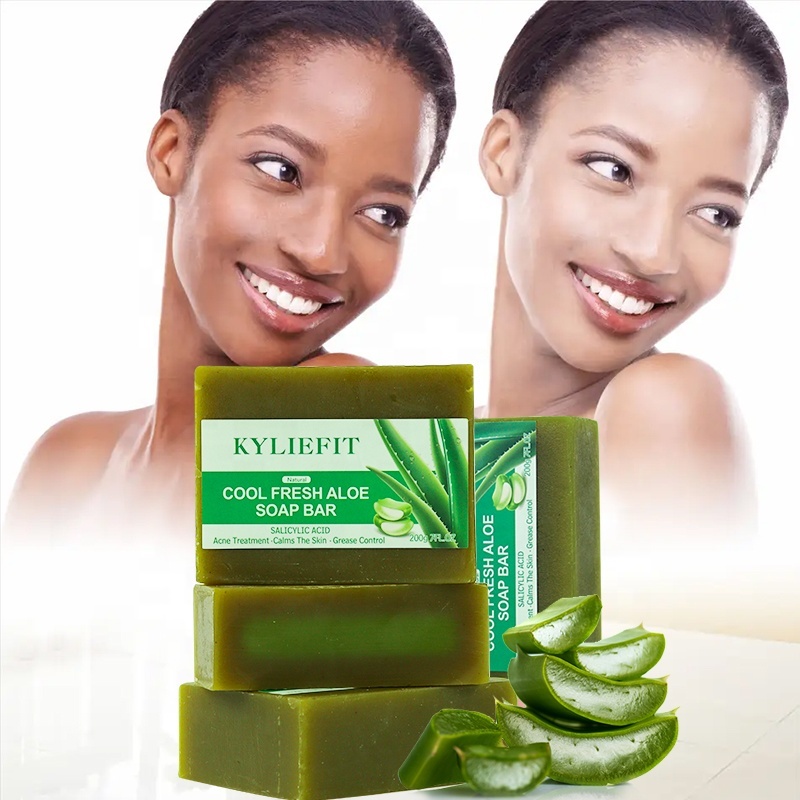 Ailke 200g Degreaser Soaps Fresh Limon Aloe Vera Cleansing Anti Acne Bath Handmade Soap Private Label