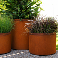 Jardinières en acier Corten, pots de fleurs, pots et jardinières de jardin, grands pots de plantes d'extérieur, jardinières pour la terrasse